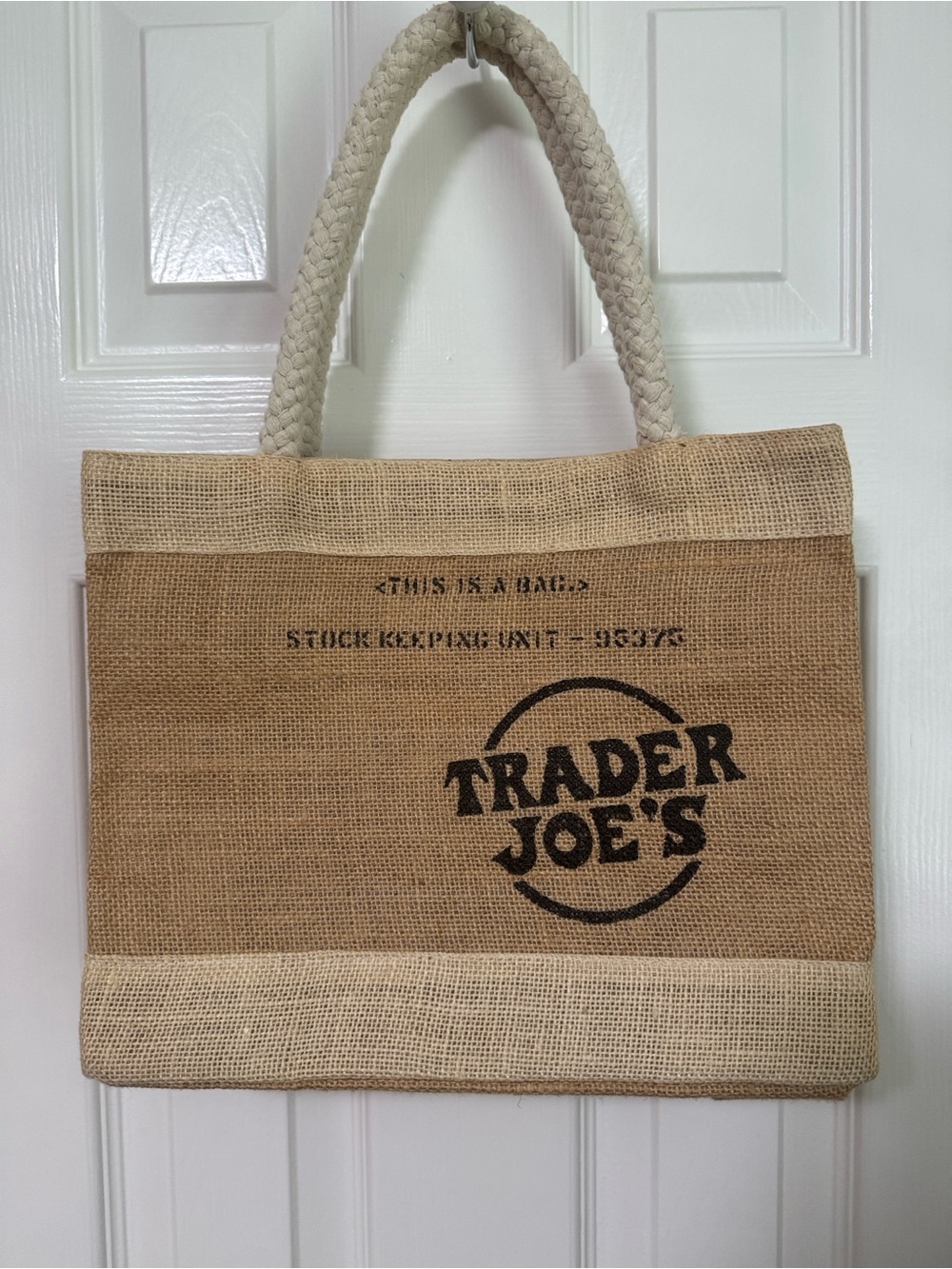 Trader Joe's Natural Jute Tote Bag with Braided Handles